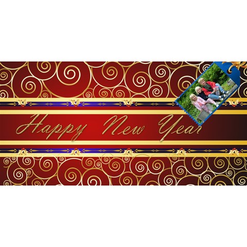 Red And Blue Happy New Year 3d Card By Deborah Front
