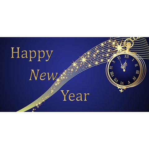 Bright Blue New Year 3d Card By Deborah Front