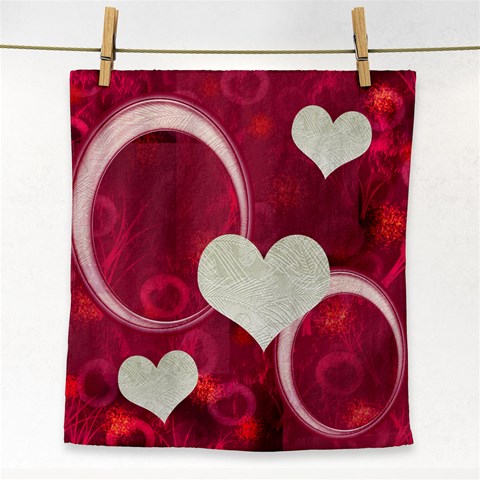 I Heart You Pink Face Towel By Ellan Front