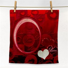 I Heart You Red Love face towel