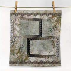 Neutral Silver gold shadow frame face towel