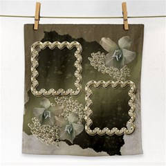 Neutral Silver Wedding Face Towel