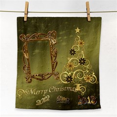 Merry Christmas 2013 green gold2 face towel