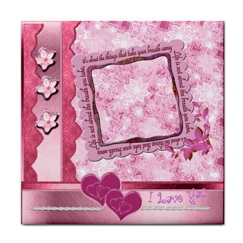 Spring Pink Love Face  Towel By Ellan Front