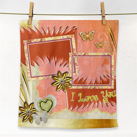 Love You Spring Warm Face  Towel By Ellan Front