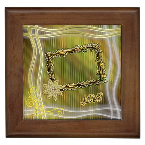 I Love You Gold2 Heart Love Framed Tile By Ellan Front