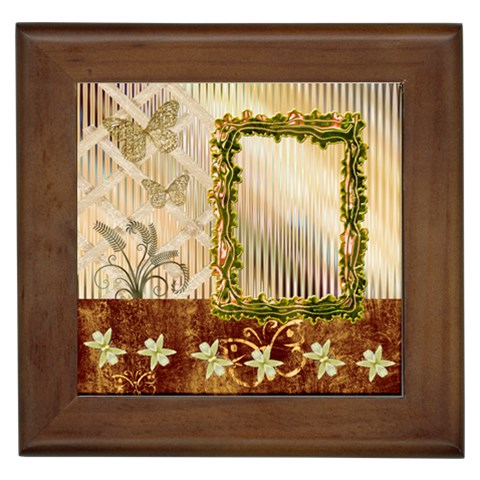 Latice Garden Framed Tile By Ellan Front