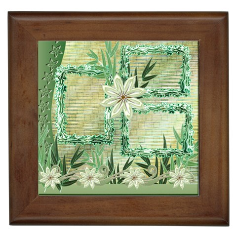 Aqua Garden Framed Tile By Ellan Front