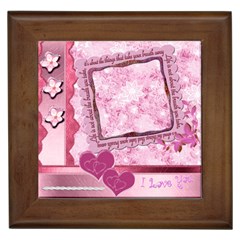 Pink love framed tile
