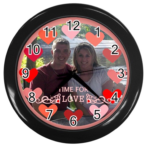 Circle Of Love Clock In Black By Joy Johns Front