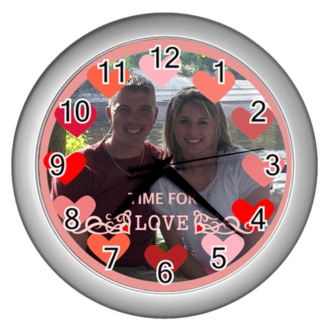 Circle Of Love Clock In Silver By Joy Johns Front