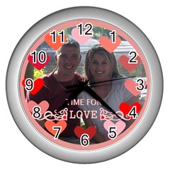circle of love clock in silver - Wall Clock (Silver)