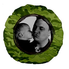 Camo-camouflage-military-hunting-round-cushion - Large 18  Premium Round Cushion 