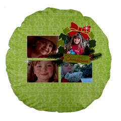 Christmas-Holiday-round cushion - Large 18  Premium Round Cushion 