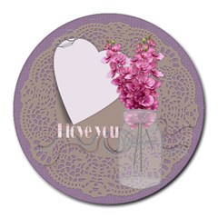 I love you mousepad - Collage Round Mousepad