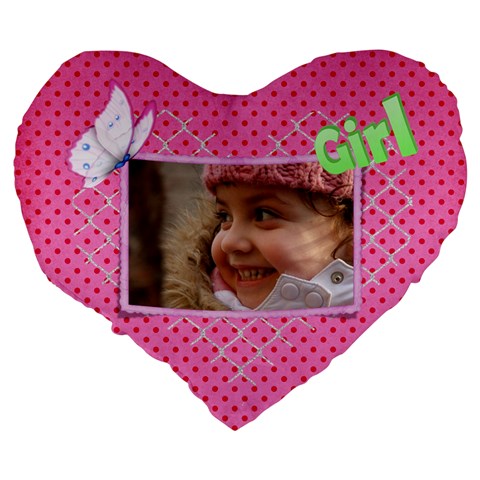 Girl 19  Heart  Shape Cushion By Deborah Back