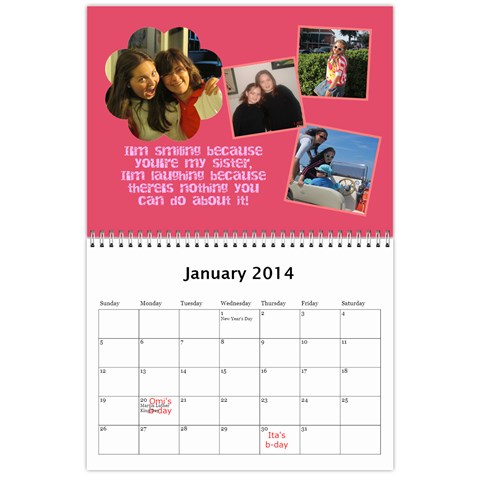 Calander Papi Mami By Giti Jan 2014