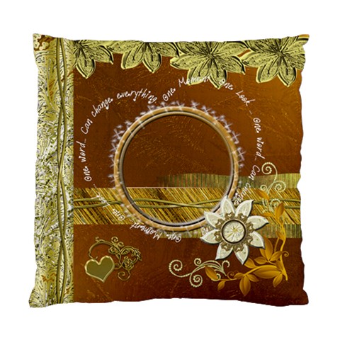 One Moment Is Everything Gold Cushion Case By Ellan Front