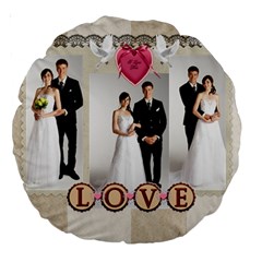 wedding - Large 18  Premium Round Cushion 