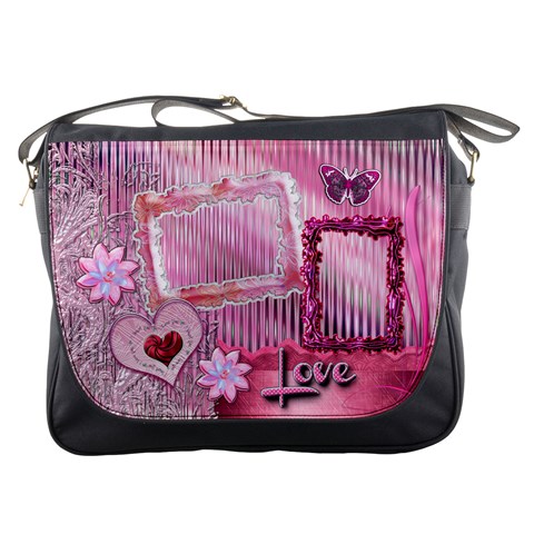 Love Pink Pastel Messenger Bag By Ellan Front