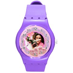 cookie hearts watch - Round Plastic Sport Watch (M)