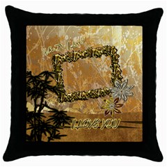 I Love You Throw Pillow case - Throw Pillow Case (Black)