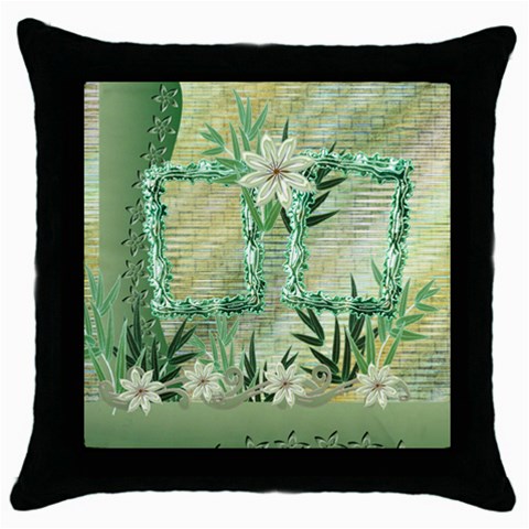 Aqua Floral Throw Pillow Case By Ellan Front