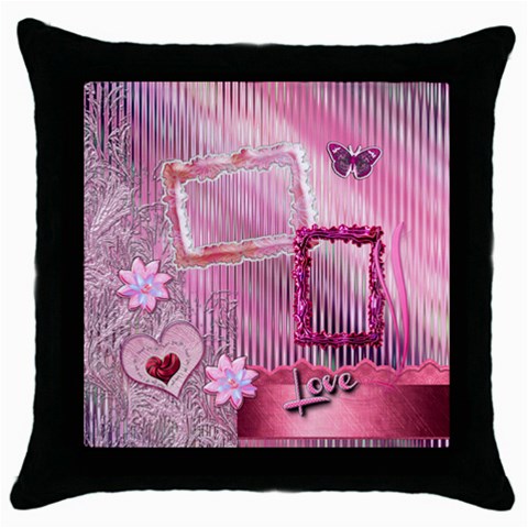 Pink Love  Throw Pillow Case By Ellan Front