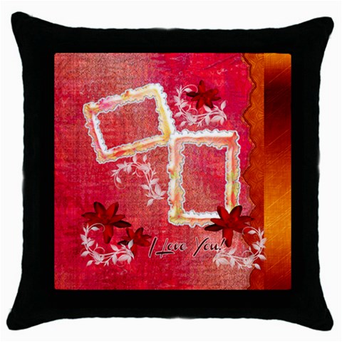 Red Love  Throw Pillow Case By Ellan Front