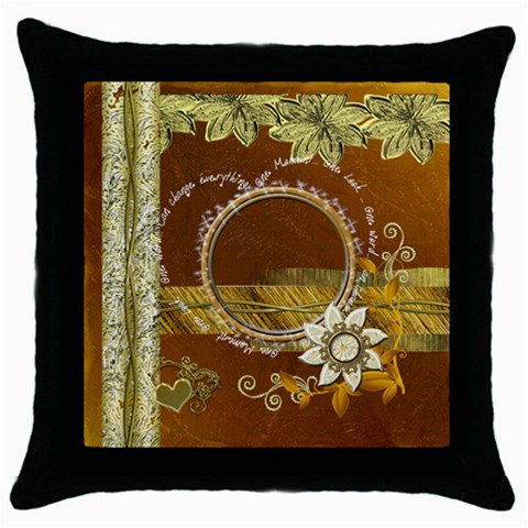 One Moment Gold  Throw Pillow Case By Ellan Front