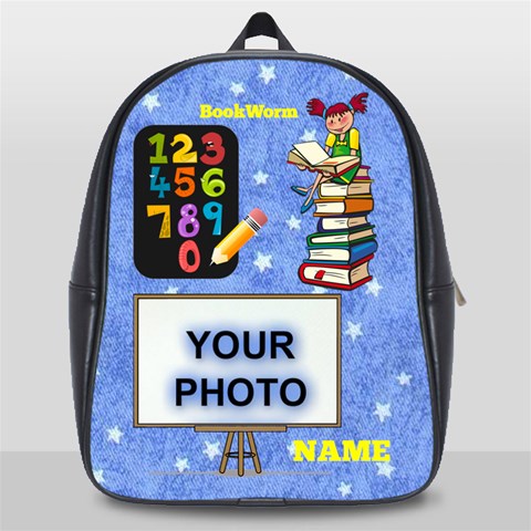Girl s Fun In School Large Bookbag By Joy Johns Front