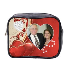 Hearts Toiletries Bag (two sides) - Mini Toiletries Bag (Two Sides)