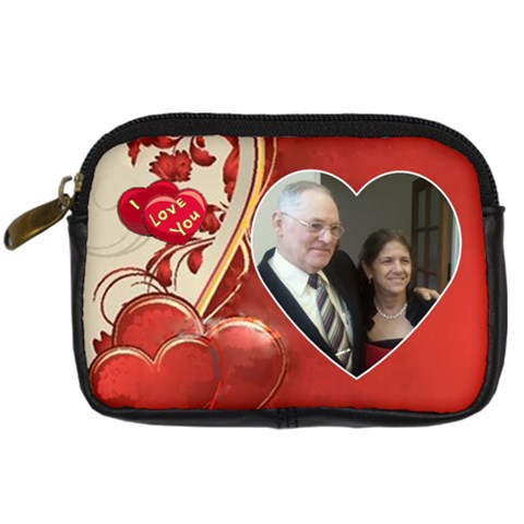 Red Heart Camera Leather Case By Kim Blair Front