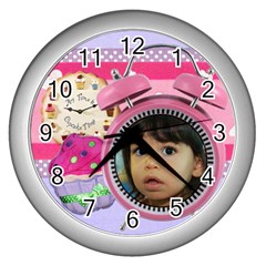 Any Time is Cupcake Time - Wall Clock (Silver)