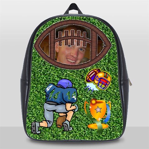 Football Large Bookbag By Joy Johns Front