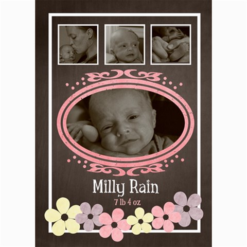 Birth Announcement By Emily 7 x5  Photo Card - 3