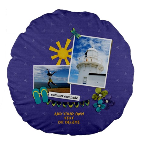 18  Premium Round Cushion : Summer Escapade By Jennyl Back