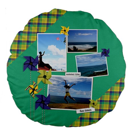 18  Premium Round Cushion : Pinwheels By Jennyl Front