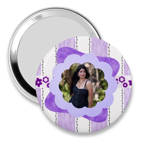 Purple Stripes Mirror By Ivelyn Front