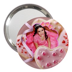 pink cookie hearts mirror - 3  Handbag Mirror