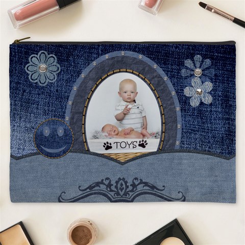 Denim Designs Xxxl Cosmetic Bag By Lil Front