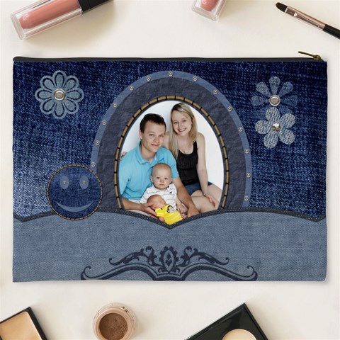 Denim Designs Xxxl Cosmetic Bag By Lil Back