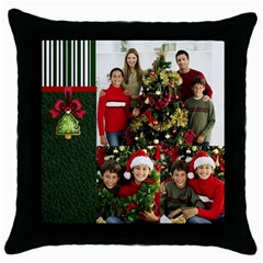 merry christmas - Throw Pillow Case (Black)