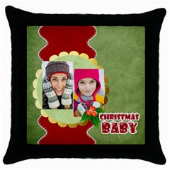 merry christmas - Throw Pillow Case (Black)