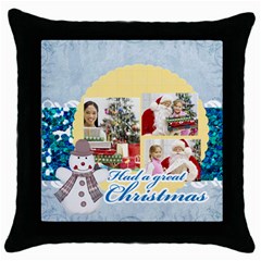 merry christmas - Throw Pillow Case (Black)