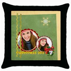 merry christmas - Throw Pillow Case (Black)