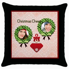 merry christmas - Throw Pillow Case (Black)