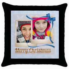 merry christmas - Throw Pillow Case (Black)