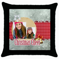 merry christmas - Throw Pillow Case (Black)