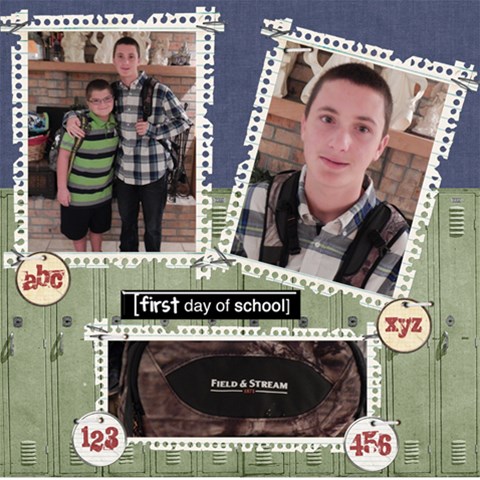 2013 First Day Of School By Echo Kirkland 12 x12  Scrapbook Page - 6